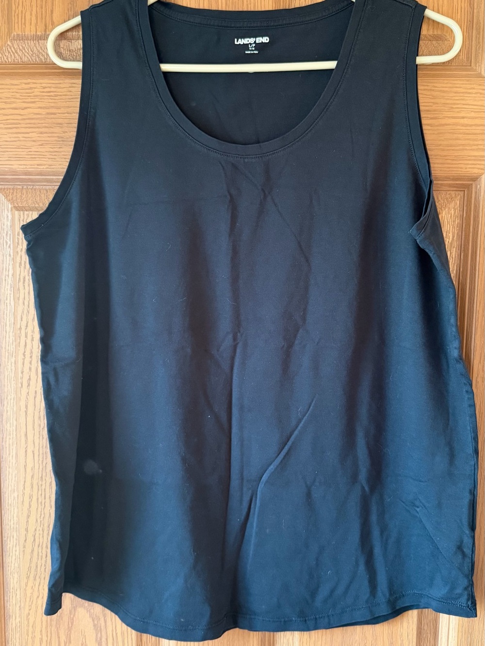Lands' End Black Scoop Neck Tank Top